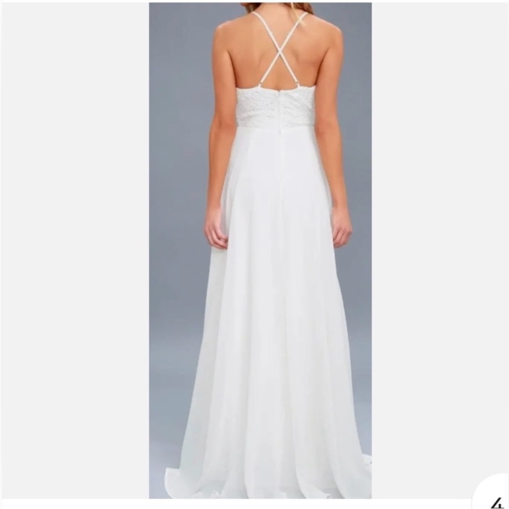 Lulu's White Backless Maxi Dress